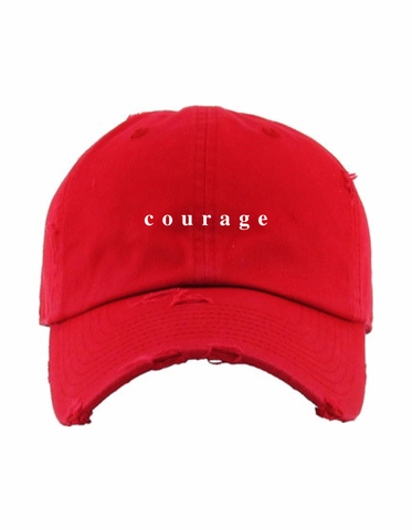 Distressed COURAGE Dad Hat